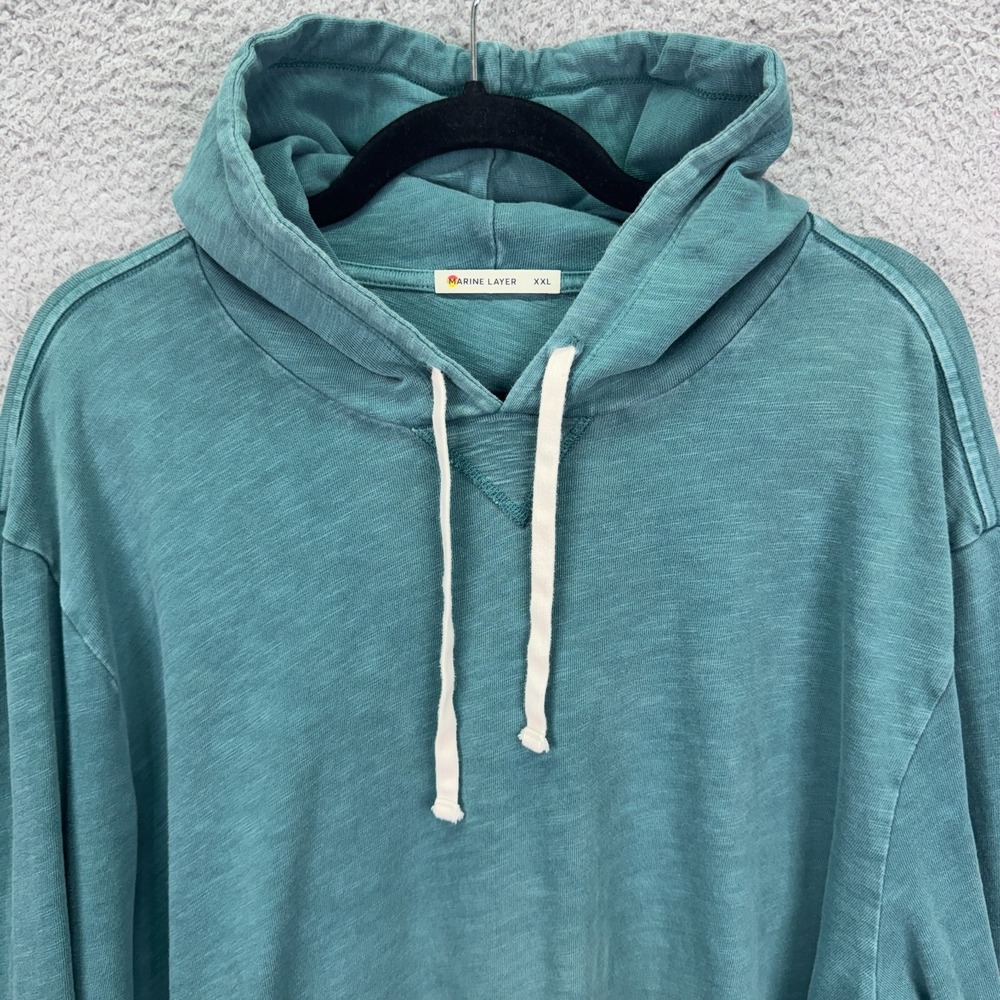 Marine Layer Hoodie Mens 2XL Teal Pullover Basic Preppy